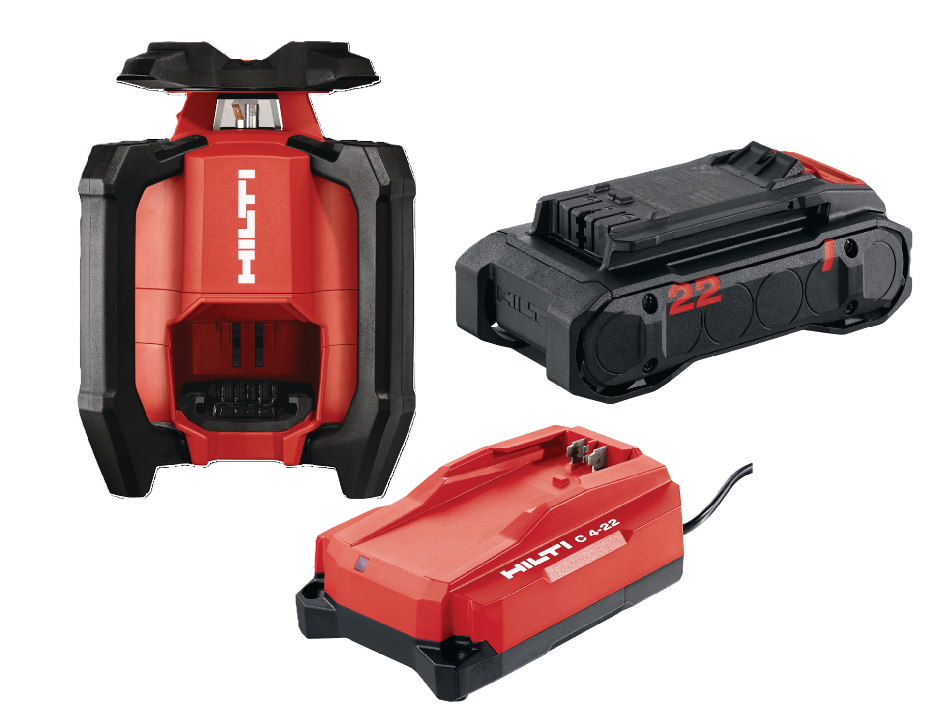 Комплект Ротационный лазер HILTI PR 40-22 (2399578) + ЗУ (2316496) + Батарея (2251351)